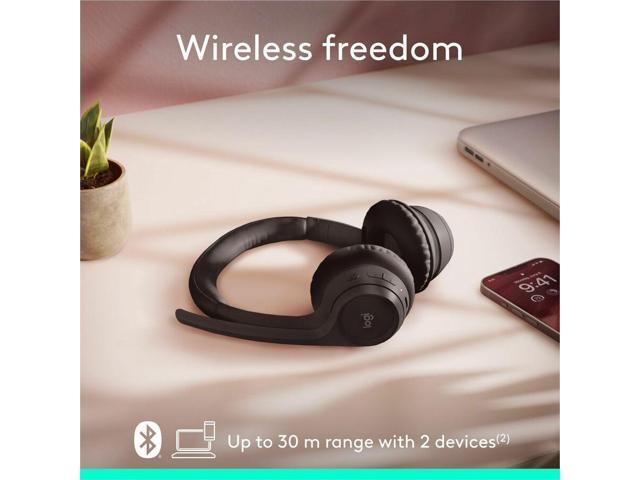 Logitech - Zone 300 Wireless Bluetooth On-ear Headset With Noise-Canceling Microphone - Black - image 5