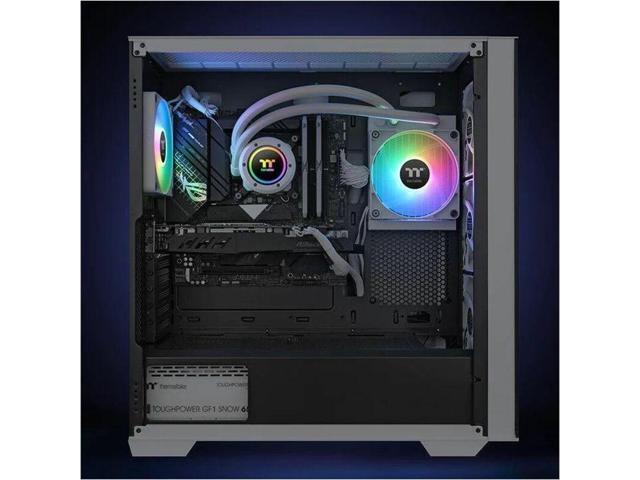 Thermaltake - TH120 V2 ARGB Sync 120mm AIO Liquid Cooler (1x 120mm ARGB PWM Fans) with Mirror Rotating Cap Design - White - image 5