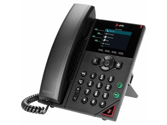 HP Poly VVX 250 4-Line IP Corded Phone and PoE-Enabled GSA/TAA-US 89B64AA#ABA