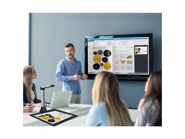 Adesso 5MP Fixed-Focus A4 Document Camera Scanner with OCR Text Recognition
