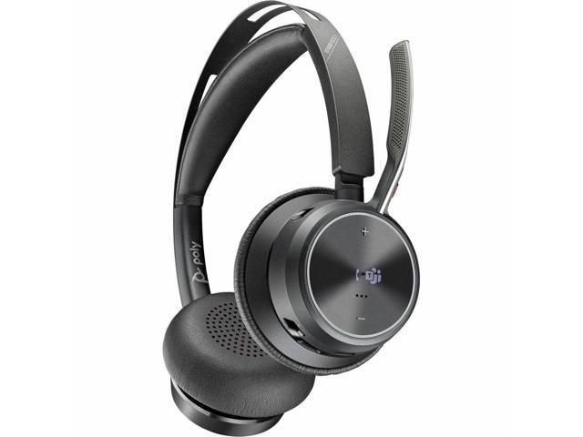 Poly Voyager Focus 2 Microsoft Teams Certified USB-C-C Headset +USB-C/A Adapter - Wired/Wireless Bluetooth, Black