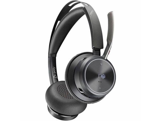 Poly Voyager Focus 2 Microsoft Teams Certified USBC-C Headset + USB-C/A Adapter TAA - Microsoft Teams Certification - Google Assistant, Siri -...