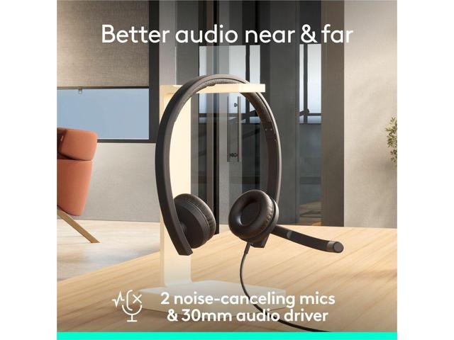Logitech H570e USB Headset With Microphone for PC and Mac, USB-A Wired Headset With Stereo Sound, Noise-Canceling Mics and Inline Controls,...