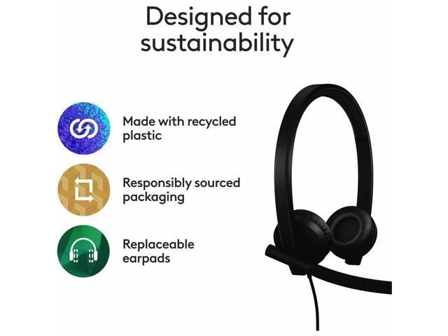 Logitech H570e USB Headset With Microphone for PC and Mac, USB-A Wired Headset With Stereo Sound, Noise-Canceling Mics and Inline Controls,...