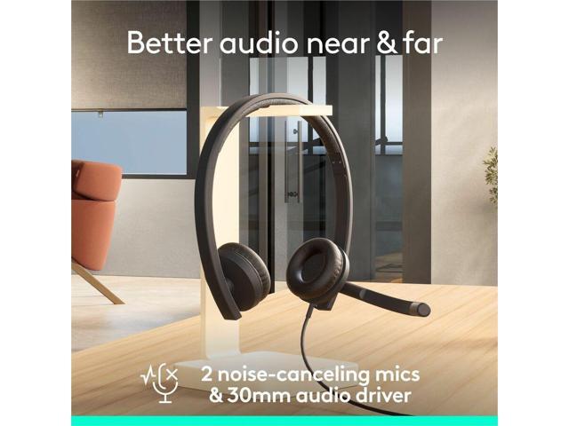 Logitech H570e USB Headset With Microphone for PC and Mac, USB-C Wired Headset With Stereo Sound, Noise-Canceling Mics and Inline Controls,...