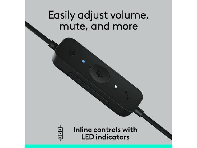 Logitech H570e USB Headset With Microphone for PC and Mac, USB-C Wired Headset With Stereo Sound, Noise-Canceling Mics and Inline Controls,...