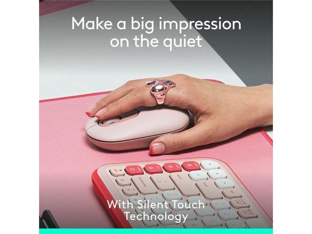 Logitech POP Mouse - Wireless - 32.81 ft - Bluetooth - Rose - Scroll Wheel - 4 Button(s) - 1 x AA Battery Supported