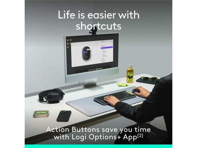 Logitech POP Mouse - Wireless - 32.81 ft - Bluetooth - Off White - Scroll Wheel - 4 Button(s) - 1 x AA Battery Supported