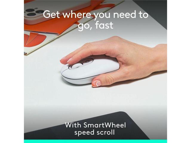Logitech POP Mouse - Wireless - 32.81 ft - Bluetooth - Off White - Scroll Wheel - 4 Button(s) - 1 x AA Battery Supported