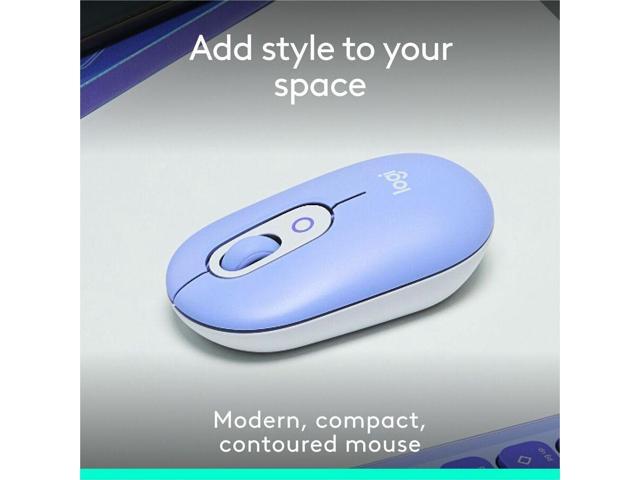 Logitech POP Mouse - Wireless - 32.81 ft - Bluetooth - Lilac - Scroll Wheel - 4 Button(s) - 1 x AA Battery Supported