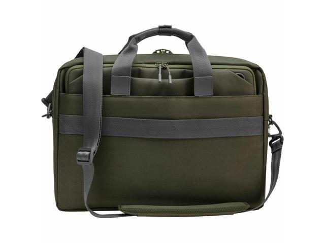 HP Carrying Case (Messenger) for 15.6' Notebook - Gray, Green - Water Resistant, RFID Resistant - Plastic, Polyethylene Foam Body - D-ring, Luggage...