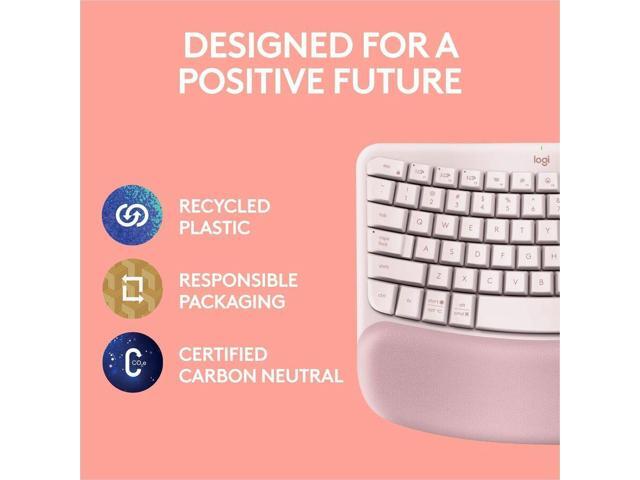 Logitech - Wave Keys Ergonomic Wireless Membrane Keyboard for Windows/Mac with Integrated Palm-rest - Rose - image 3