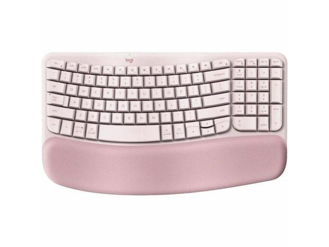 Logitech - Wave Keys Ergonomic Wireless Membrane Keyboard for Windows/Mac with Integrated Palm-rest - Rose - image 6