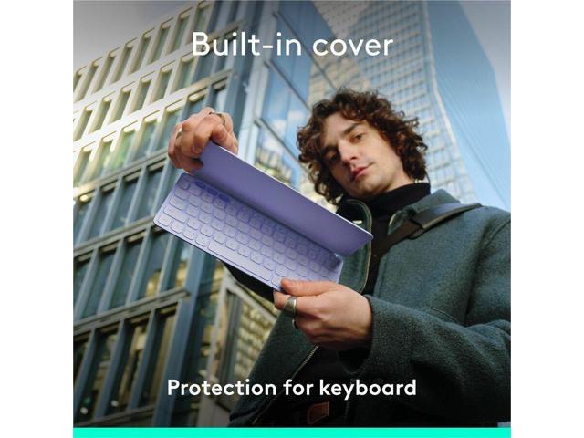 Logitech - Keys-To-Go 2 Slim Portable Bluetooth Keyboard for Tablet With Built-in Cover - Lilac - image 10