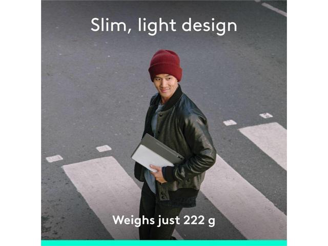 Logitech - Keys-To-Go 2 Slim Portable Bluetooth Keyboard for iPad, iPhone, Mac, and Apple TV With Built-in Cover - Pale Gray - image 5