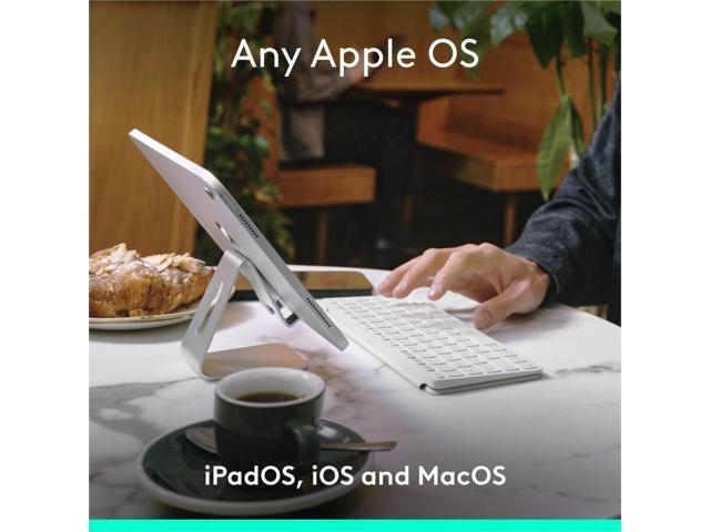 Logitech - Keys-To-Go 2 Slim Portable Bluetooth Keyboard for iPad, iPhone, Mac, and Apple TV With Built-in Cover - Pale Gray - image 9