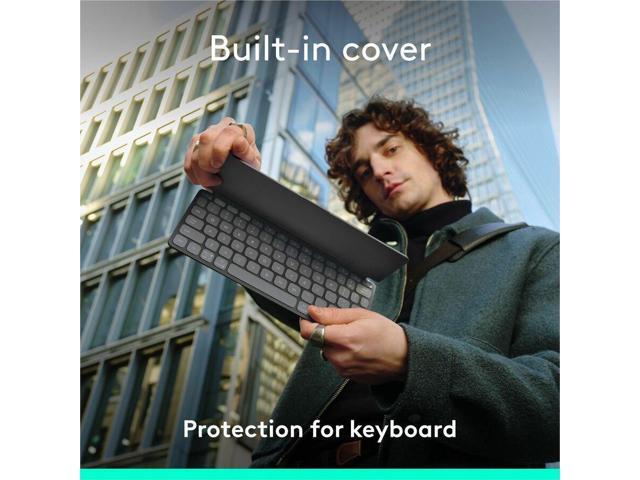 Logitech - Keys-To-Go 2 Slim Portable Bluetooth Keyboard for iPad, iPhone, Mac, and Apple TV With Built-in Cover - Graphite - image 9