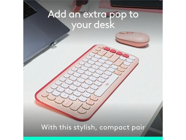 Logitech POP ICON Wireless Keyboard & Mouse Combo (Rose & Off-White) - image 7
