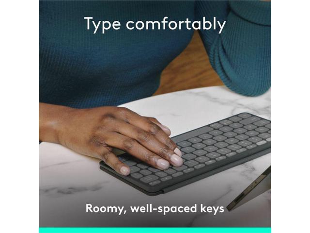 Logitech - Keys-To-Go 2 Slim Portable Bluetooth Keyboard for iPad, iPhone, Mac, and Apple TV With Built-in Cover - Graphite - image 6