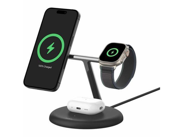 Belkin - 3-in-1 Stand 15W Qi2 Wireless Charger, Fast Charging for iPhone 17, AirPods, Apple Watch, & More (36W Included) - Black - image 6