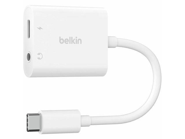 Belkin RockStar 3.5mm Audio + USB-C Charge Adapter - Mini-phone/USB-C Audio/Data Transfer Cable for Smartphone, Tablet, Notebook, Audio Device, USB...