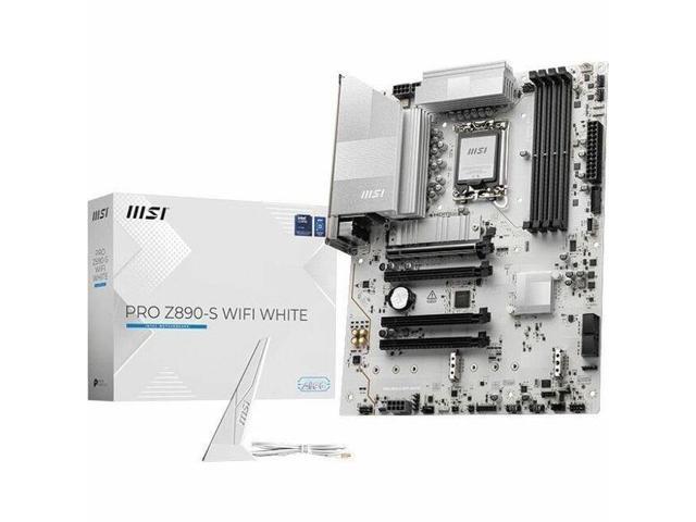 MSI PRO Z890-S WIFI WHITE INTEL Z890 LGA 1851 4x DDR5 4x PCI-E x16 slot 3x M.2, Wi-Fi 7 SATA 6G 2.5Gbps LAN ATX Motherboard