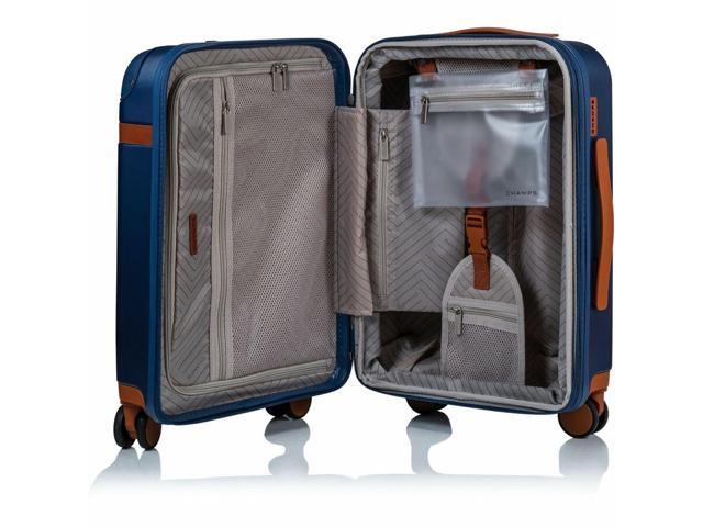 CHAMPS Vintage Collection - Hardside Carry-on - Navy - Durable Expandable Hardside 20in. Carry-on - Lightweight Polycarbonate with TSA Lock -...