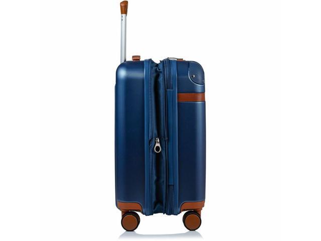 CHAMPS Vintage Collection - Hardside Carry-on - Navy - Durable Expandable Hardside 20in. Carry-on - Lightweight Polycarbonate with TSA Lock -...