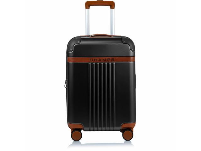 CHAMPS Vintage Collection - Hardside Carry-on - Black - Durable Expandable Hardside 20in. Carry-on - Lightweight Polycarbonate with TSA Lock -...