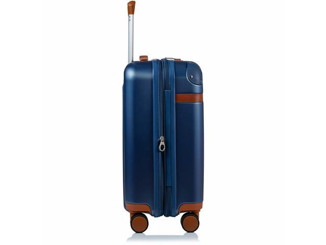 CHAMPS Vintage Collection - Hardside Carry-on - Navy - Durable Expandable Hardside 20in. Carry-on - Lightweight Polycarbonate with TSA Lock -...