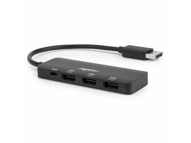 Rocstor Premium DisplayPort 1.4 to Tripple HDMI 4K Adapter - 1 x DisplayPort 1.4 Digital Audio/Video - Male - 3 x HDMI Digital Audio/Video -...