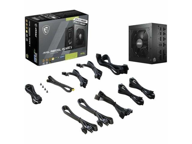 MSI MAG 850W Power Supply - Internal - 120 V AC, 230 V AC Input - 5 V DC, 3.3 V DC, 12 V DC, -12 V DC, 5 V SB Output - 850 W - Active PFC - 1 +12V...