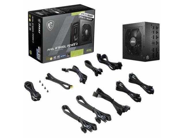 MSI MAG 750W Power Supply - Internal - 120 V AC, 230 V AC Input - 5 V DC, 3.3 V DC, 12 V DC, -12 V DC, 5 V SB Output - 750 W - Active PFC - 1 +12V...