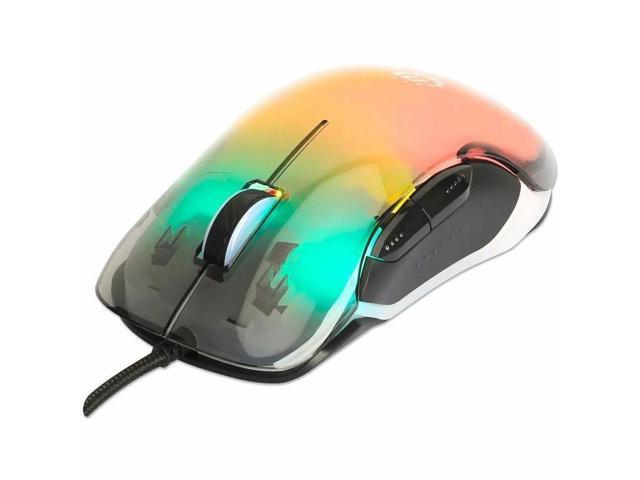 Manhattan RGB LED Wired Optical USB Mouse - 12800 DPI Precision, 5-Button Design, 6 Switchable Light Modes, Perfect for Gaming & Work - 190381