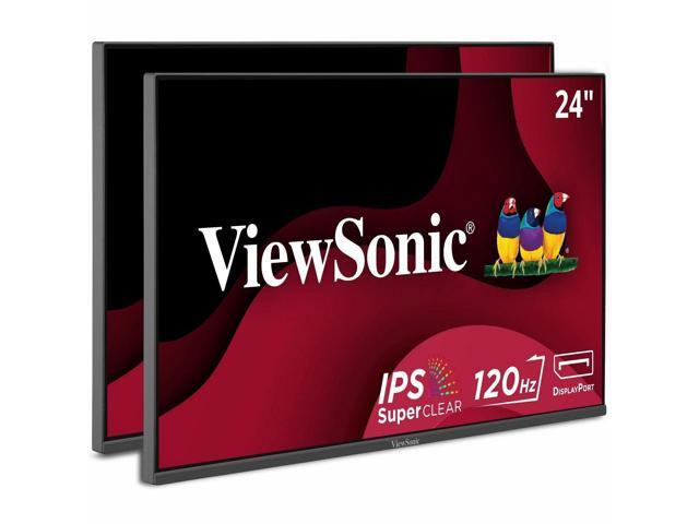 ViewSonic - VA2456A-MHD_H2 Dual Monitor Pack Head-Only 1080p IPS Frameless Monitors with 120Hz, VESA Mountable, HDMI, DP - Black - image 9