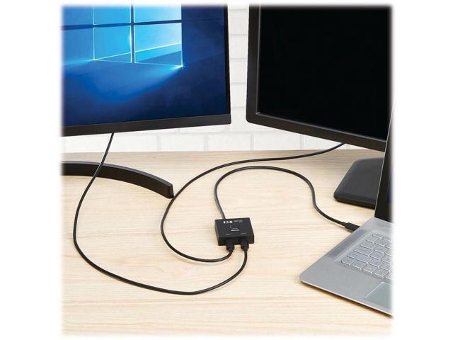 Eaton Tripp Lite Series 2x1 Bi-Directional USB-C Switch - 8K 60 Hz Video, HDCP Passthrough, USB 3.2 Gen 2, 100W PD Charging, Black - USB Type C -...