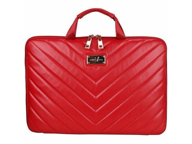 Sandy Lisa Capri Carrying Case (Sleeve) for 14' Notebook - Red - Scratch Resistant - Chevron Printed - Handle - 10.4' Height x 15.4' Width x 1' Depth
