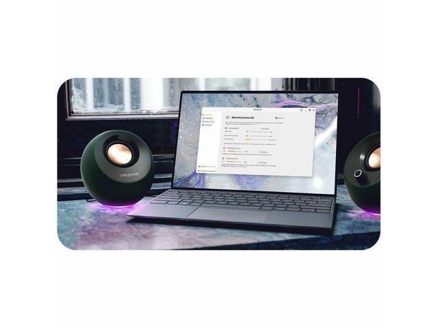 Open Box - Creative Pebble Pro Minimalist 2.0 USB-C Speakers with Bluetooth, RGB Lighting - Black