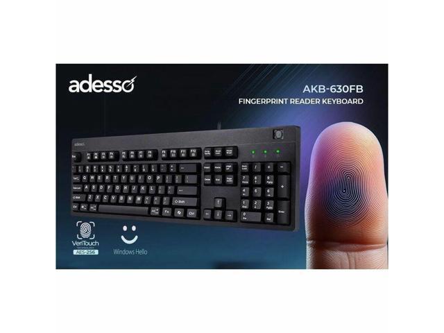 Adesso Antimicrobial Fingerprint Reader Keyboard, TAA Compliant - image 2
