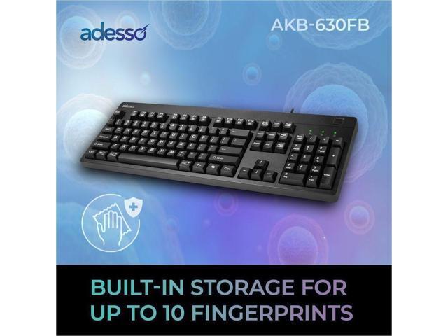 Adesso Antimicrobial Fingerprint Reader Keyboard, TAA Compliant - image 7