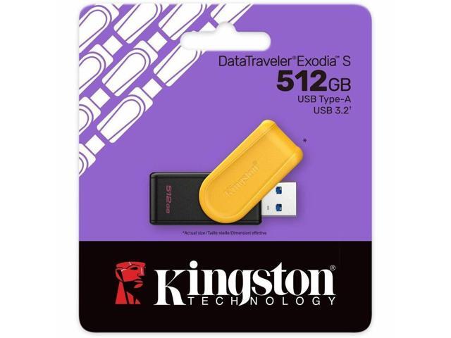 Kingston DataTraveler Exodia S USB Flash Drive - 512 GB - USB 3.2 (Gen 1) - Black, Yellow - 5 Year Warranty