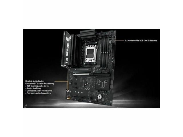 ASUS TUF GAMING B850-E WIFI equipped with outstanding features, 8-layer PCB, 8+2+1 80A stages, DDR5, PCIe 5.0 x16, three M.2, Wi-Fi 6E, 2.5Gb, USB...