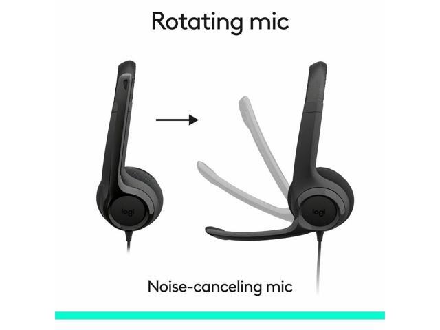 Logitech - H390 Wired USB-C On-Ear Stereo Headphones with Noise Canceling Microphone - Black - image 8