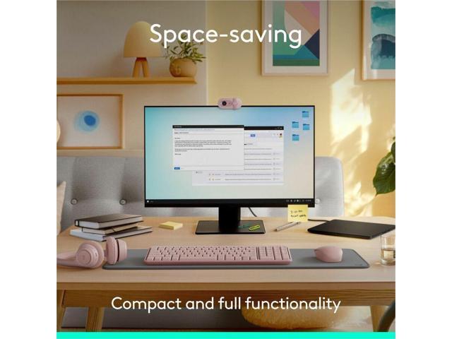 Logitech - MK250 Full-size Bluetooth Wireless Keyboard and Mouse Combo for Windows/MacOS with Fast & Easy Connectivity - Rose - image 7