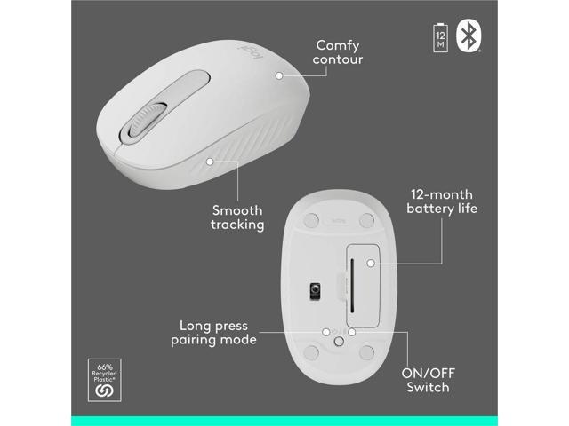 Logitech - MK250 Full-size Bluetooth Wireless Keyboard and Mouse Combo for Windows/MacOS with Fast & Easy Connectivity - Off-White - image 3