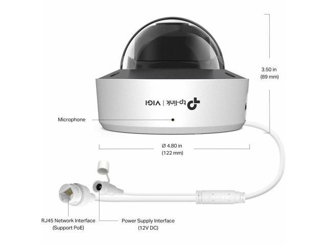 VIGI InSight S245 4 Megapixel Network Camera - Color - Dome - 98.43 ft Infrared/Color Night Vision - H.265+, H.265, H.264, H.264+, H.264H, H.265M -...