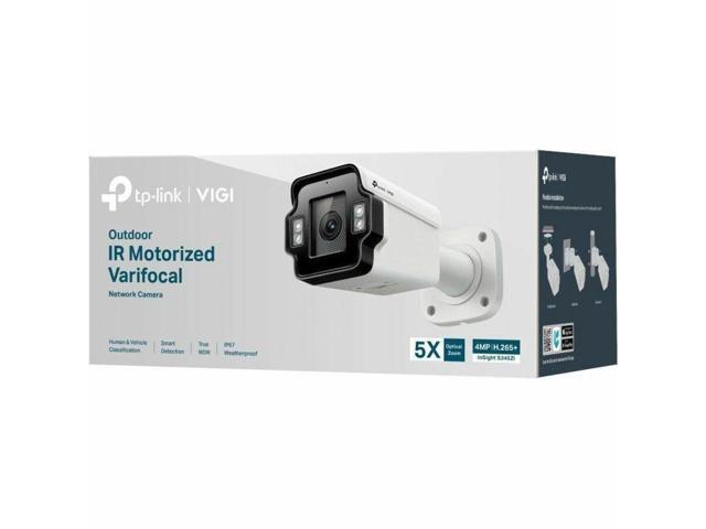 VIGI InSight S345ZI 4 Megapixel Outdoor Network Camera - Color - Bullet - 196.85 ft Infrared Night Vision - H.265+, H.265, H.264, H.264+, H.264H,...