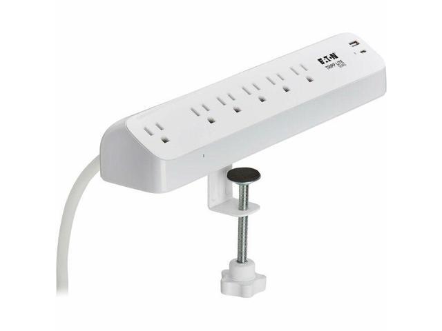 Eaton Tripp Lite Series Protect It! 6-Outlet Surge Protector with USB-A and USB-C Charging Ports - 5-15R Outlets, 900 Joules, Desk Clamp, 6 ft....