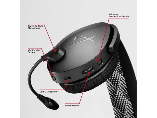 HyperX - Cloud Jet Dual Wireless Gaming Headset for PC, Mac, PS5, PS4, and Mobile - Black - image 5