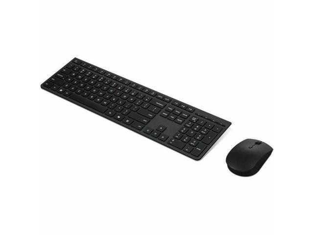 Lenovo Professional Wireless Rechargeable Combo Keyboard and Mouse -US English - USB Type A Scissors Wireless Bluetooth/RF 2.40 GHz Keyboard -...